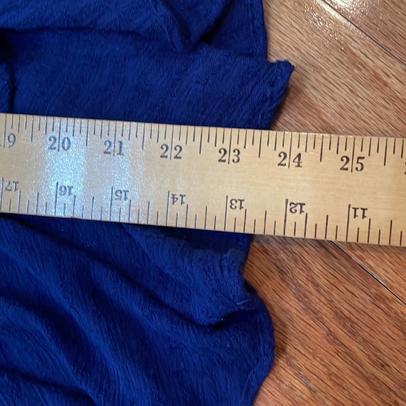 Free People Blue Gauze Ruffles size XS Bohemian Hippy Cut outs - Picture 9 of 12